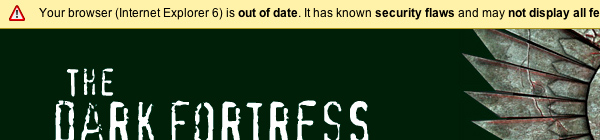 Browser warning bar